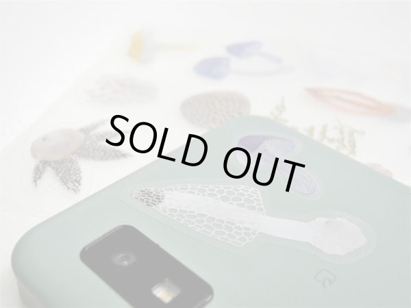 画像4: キノコの切り絵透明シール (4)